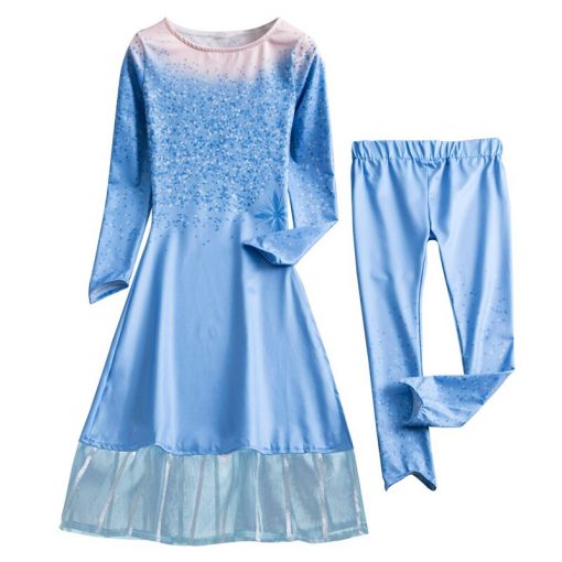 Cosplay Snow Queen Dress Girls Elsa Dress For Girls Princess Vestidos Fantasia Children Belle Dress Girl Party Costume 5