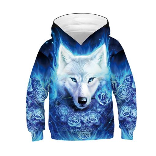 Thunderbolt Skull Boys Hoodies 3D Digital Printing Wolf Casual Kids Jacket Polyester Spring And Autumn Boys Jacket Kids Clothes 4