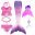 Kids Swimmable Mermaid Tail for Girls Swimming Bating Suit Mermaid Costume Swimsuit can add Monofin Fin Goggle with Garland 17