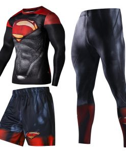 Men Sportswear Superhero Compression Sport Suits Quick Dry Clothes Sports Joggers Training Gym Fitness Tracksuits Running Set 11