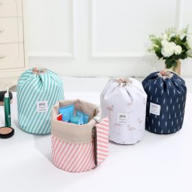 RUPUTIN Dropshipping Drawstring Cosmetic Bag High Capacity Makeup Organizer Storage Bags Travel Toiletry Kit Drum Make Up Bags 6