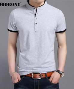 COODRONY Brand Summer Short Sleeve T Shirt Men Clothes Cotton Tee Shirt Homme Streetwear Fashion Stand Collar T-Shirt Men C5097S 9
