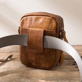 Genuine Leather Man Bag Small Travel Shoulder Male Crossbody Messenger Designer Mini Handbags High Quality Casual Zip Soft Bags 4