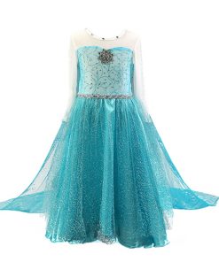 2020 Cosplay Snow Queen 2 Elsa Dresses Girls Dress Elsa Costumes Anna Princess Party Kids Vestidos Fantasia Girls Clothing 8