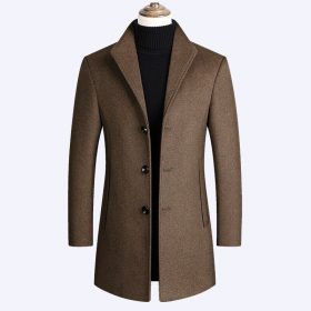 BOLUBAO Men Wool Blend Coat Winter New Men's Casual Wild Wool Overcoat Quality Brand Male Solid Color Wool Coat 5